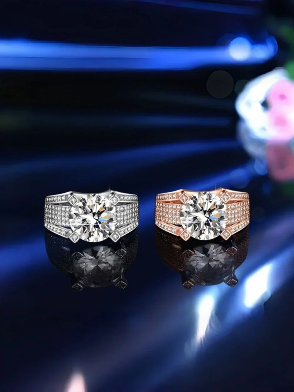 #Certified 5 ct. t.w. Moissanite Men Premium Bold GRA D Moissanite Ring